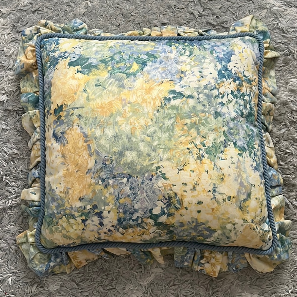Custom Square Hydrangea Print Pillow